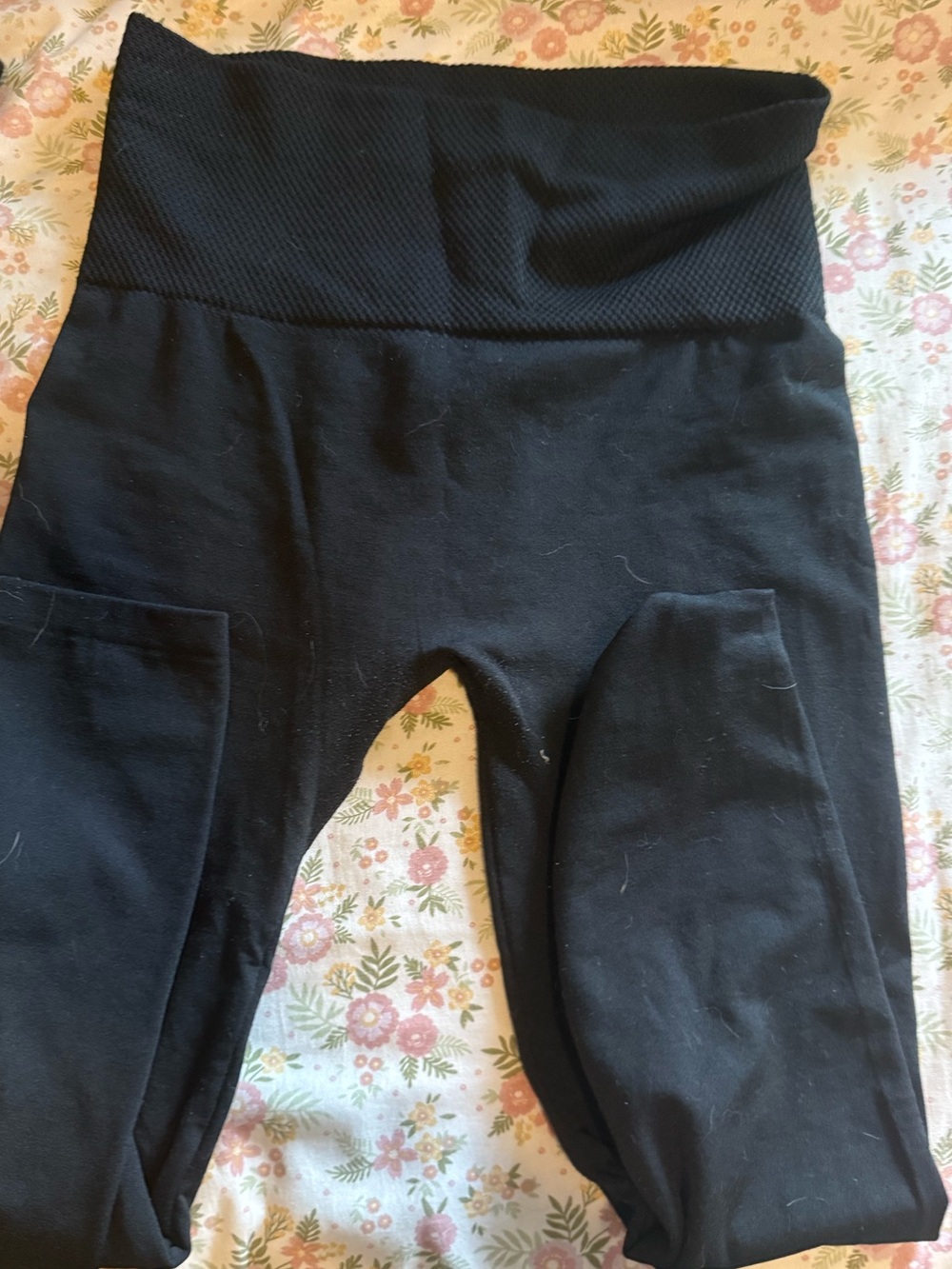 Black  Leggings with foldable High Waist